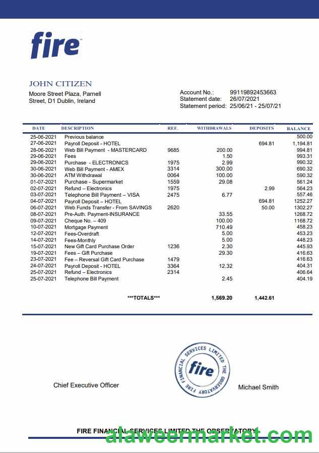 Ireland Fire Financial Services Limited word